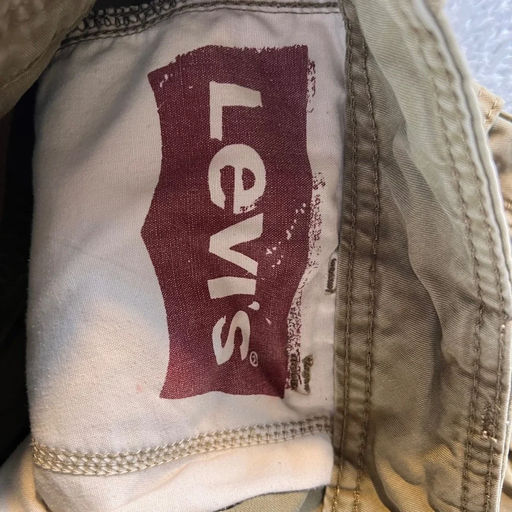 Levis Mens Cargo Shorts Tan Khaki Cotton Multi Pocket Casual Outdoors Size 32